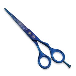 Plasma Coated Metallic Blue Barber Scissor