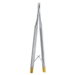 castroviejo needle holder tungsten carbide gold handle microsurgical suturing instrument pak line industries