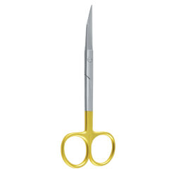 curved goldman-fox gum scissors tungsten carbide gold handle dental surgical instrument pak line industries