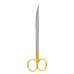 curved kelly scissors tungsten carbide gold handle dental surgical instrument pak line industries