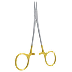 halsey mini needle holder tungsten carbide gold handle dental plastic surgical suturing instrument pak line industries