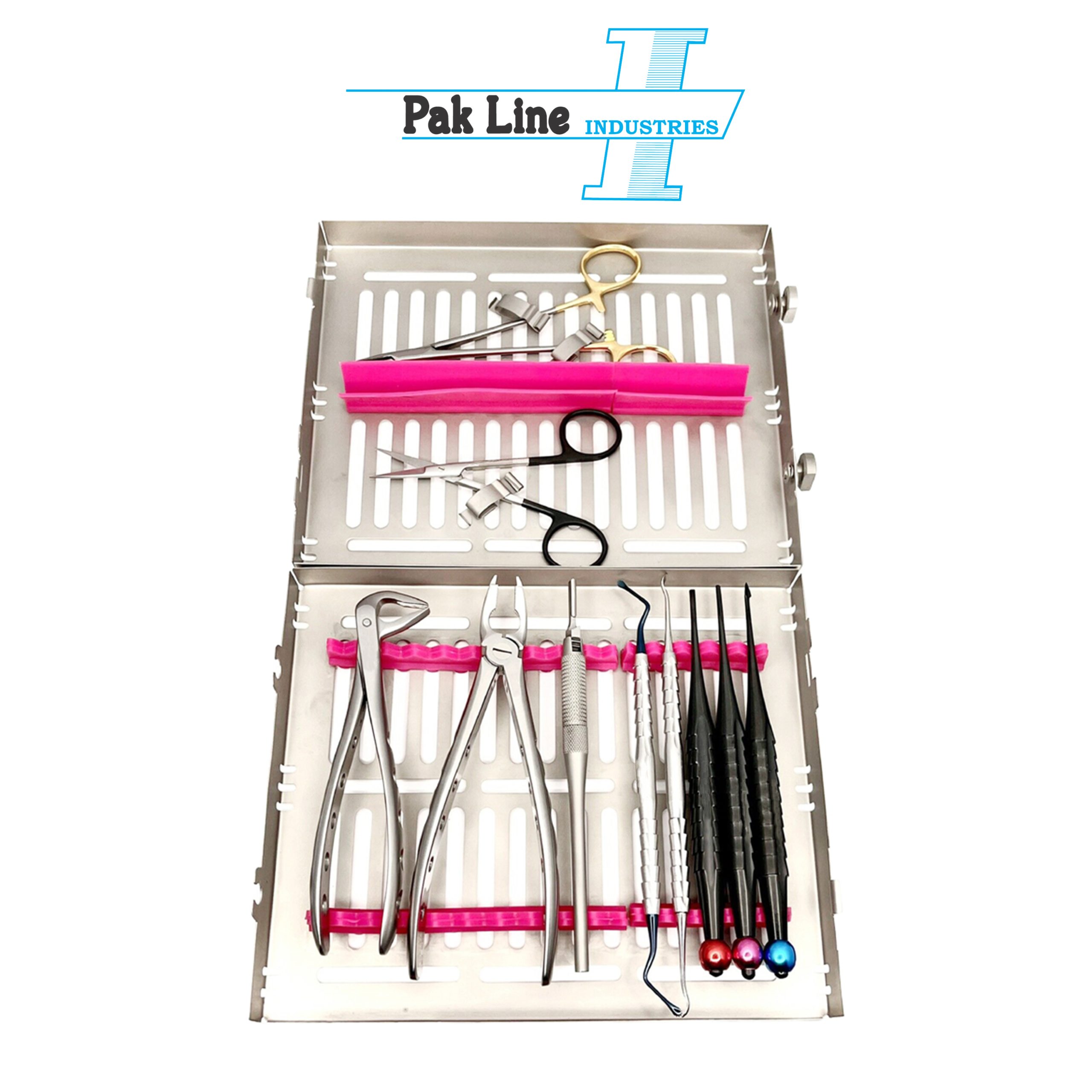 atraumatic extraction kit dental bone preservation surgical instruments in cassette pak line industries