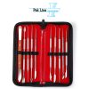 Professional dental wax carving kit with stainless steel carving instruments, spatulas, and modeling tools in zipper case manufactured by Pak Line Industries Pakistan