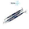 Professional 3 pcs dental scaler set with blue titanium coated stainless steel dental hygiene instruments manufactured by Pak Line Industries Pakistan