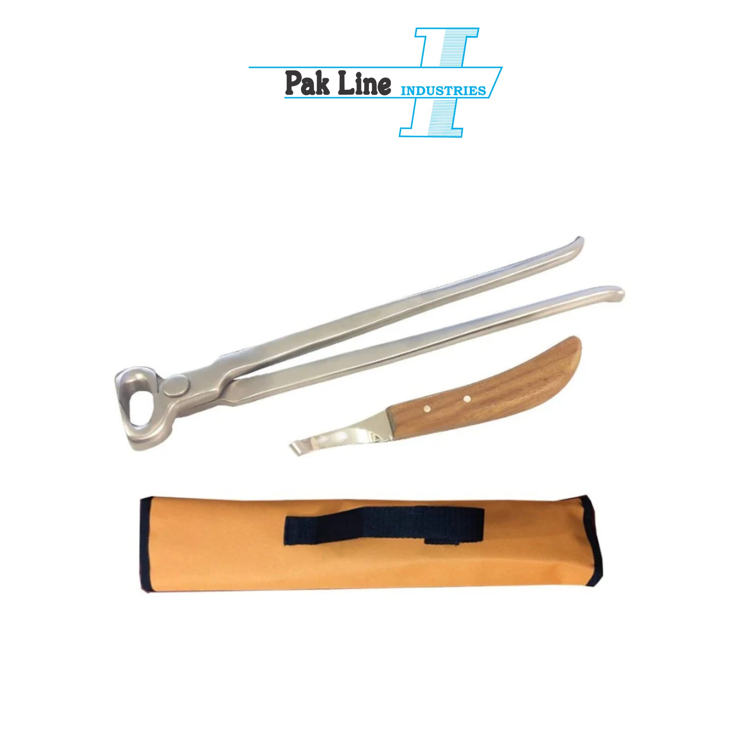 farrier kit 14 inch hoof nipper banana handle hoof knife set with storage pouch pak line industries