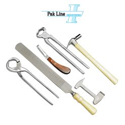 farrier tool kit complete stainless steel hoof care set in roll up rexene wallet pak line industries