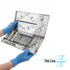 oral surgery kit complete dental extraction set 21 pcs stainless steel instruments in sterilisation cassette pak line industries