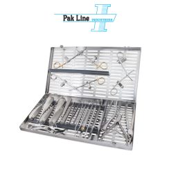 oral surgery kit complete dental extraction set 21 pcs stainless steel instruments in sterilisation cassette pak line industries