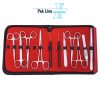 11 pcs dissection kit for beginners biology veterinary medical students stainless steel tools in red case pak line industries