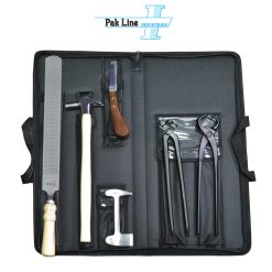 farrier tool kit complete black stainless steel hoof care set with zip wallet pak line industries