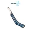 Jon Nunn straight blade left and right hand hoof knife with blue layered wooden handle made from surgical stainless steel by Pak Line Industries Pakistan