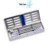 dental exam set 4 pcs diagnostic instruments explorer probe mouth mirror cotton plier in small sterilisation cassette pak line industries