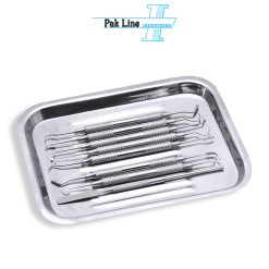 orthodontic hand instruments set 9 pcs stainless steel dental tools in scaler tray pak line industries