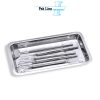 probe and explorer set 5 pcs diagnostic hand instruments mouth mirror in stainless steel scaler tray pak line industries