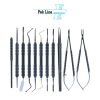 Non-Glare Featherweight Microsurgery Instrument Set with precision stainless steel ophthalmic and microsurgical instruments manufactured by Pak Line Industries.