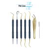 Dental Implant Instrument Set with 6 implant maintenance instruments and stainless steel sterilization cassette manufactured by Pak Line Industries.