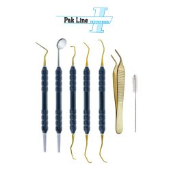 Dental Implant Instrument Set with 6 implant maintenance instruments and stainless steel sterilization cassette manufactured by Pak Line Industries.